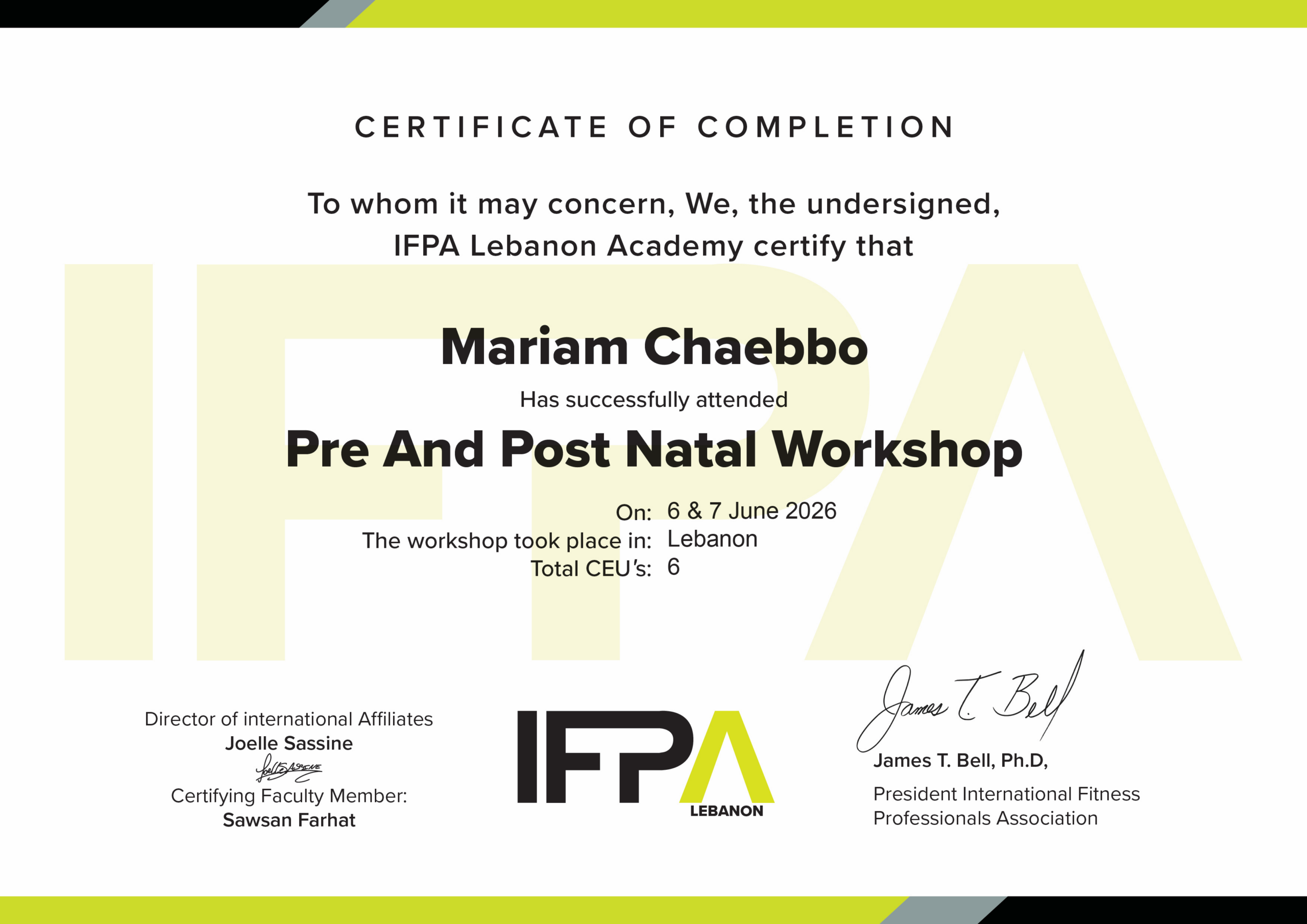 Pre And Post Natal Workshop
